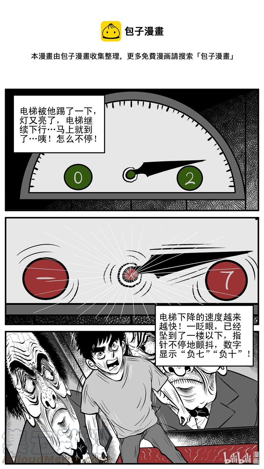 小智怪谈漫画,215 地狱电梯（2）2图