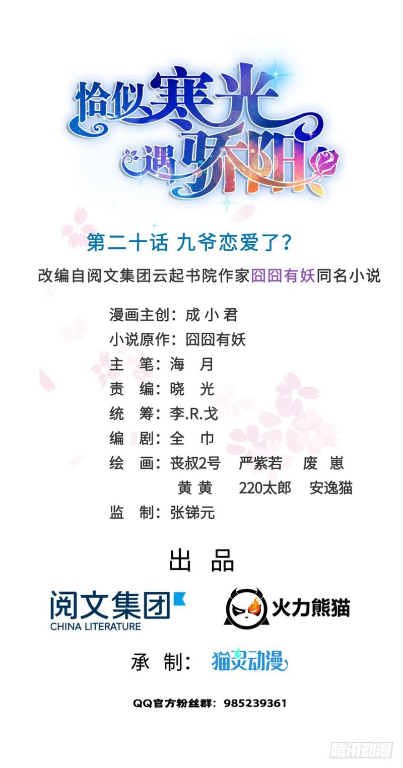 恰似寒光遇骄阳漫画下拉式奇漫屋漫画,第二十话 九爷恋爱了？1图