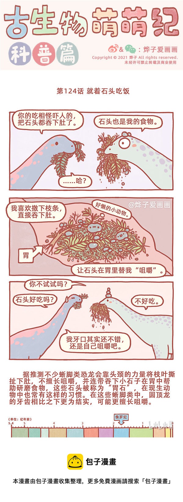 古生物萌萌纪（科普篇）漫画,第124话 就着石头吃饭1图