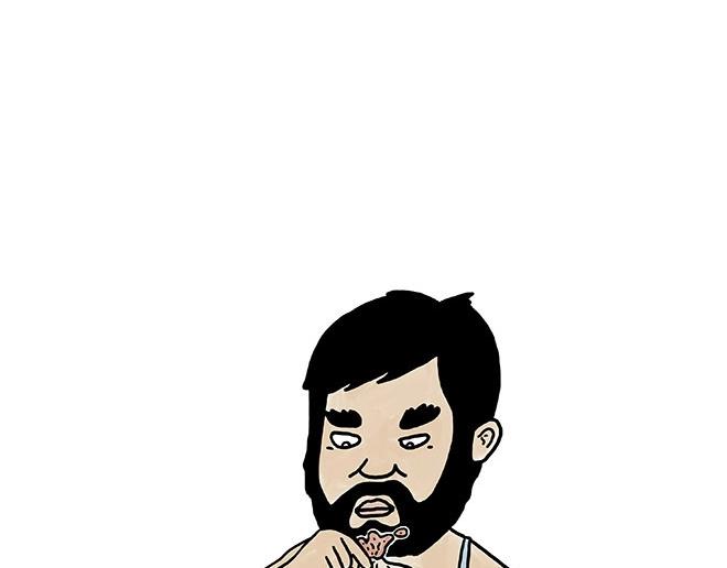慧心一笑漫画,师傅吃泡面1图