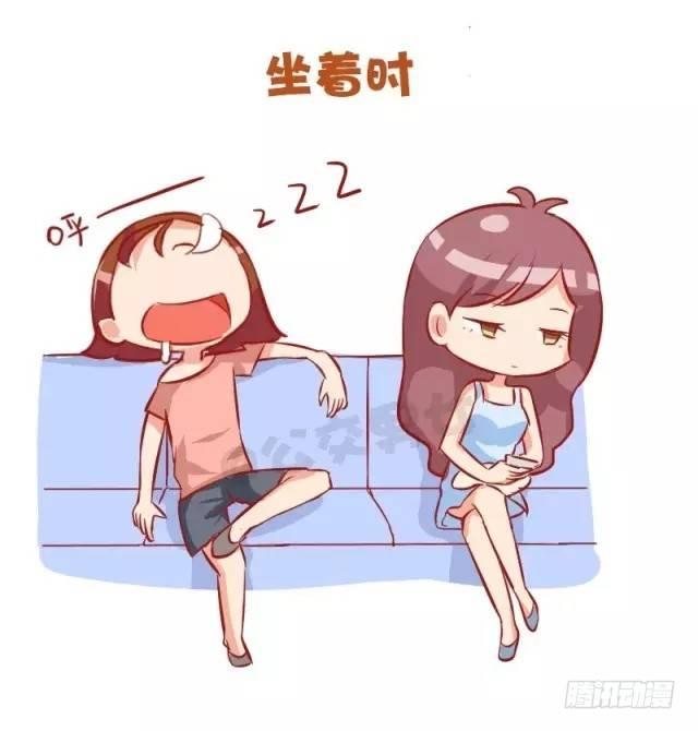 公交男女爆笑漫画漫画,874-女神和女汉子坐车的区别2图