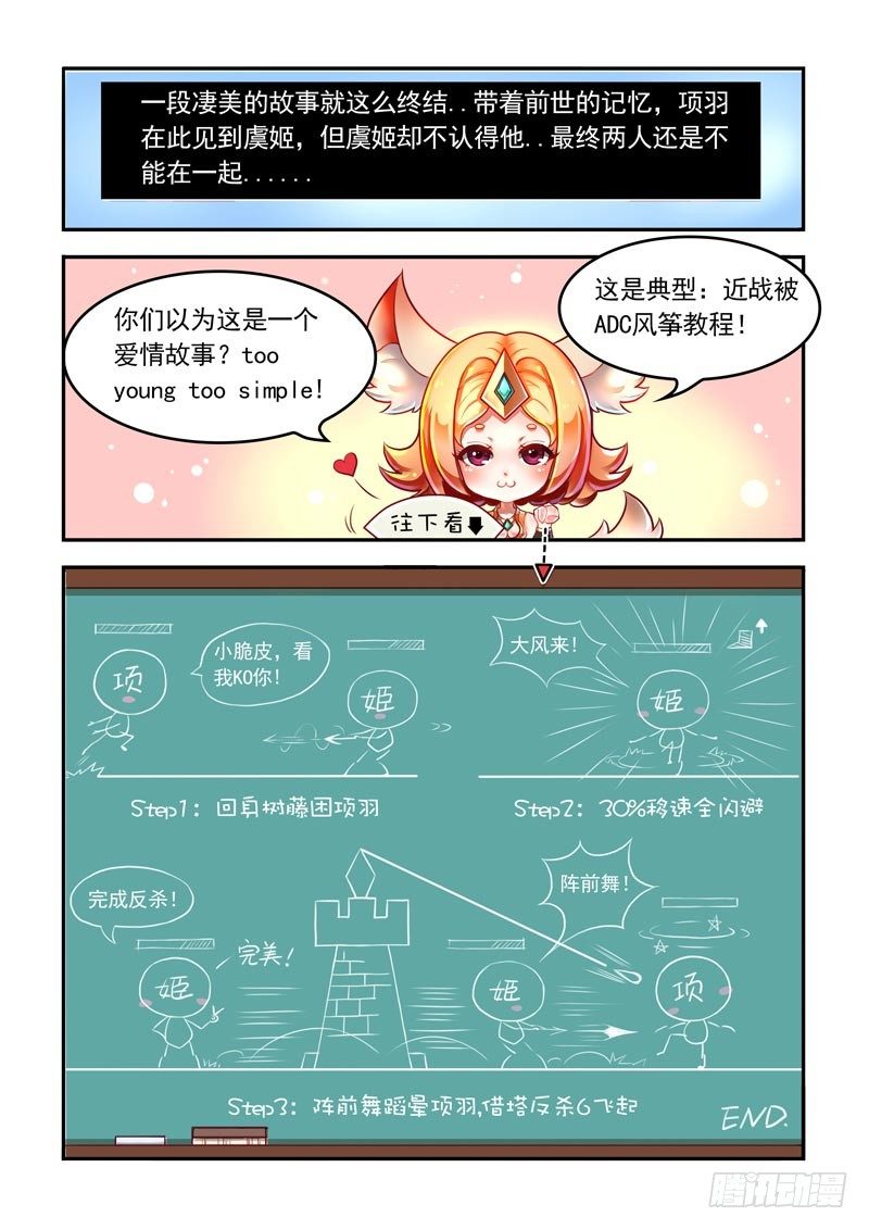 王者英雄语录经典台词漫画,虞姬穿越千年的虐恋1图