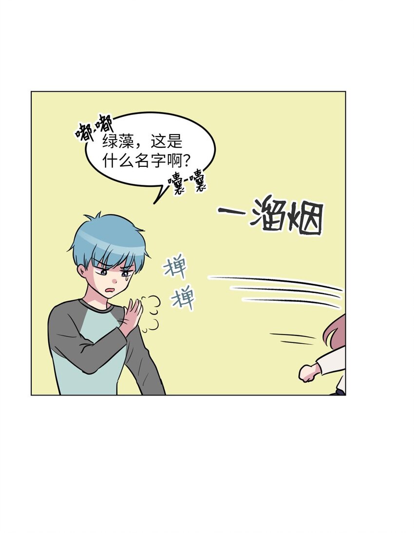 田螺少爷漫画,002 绿藻变成人了！2图