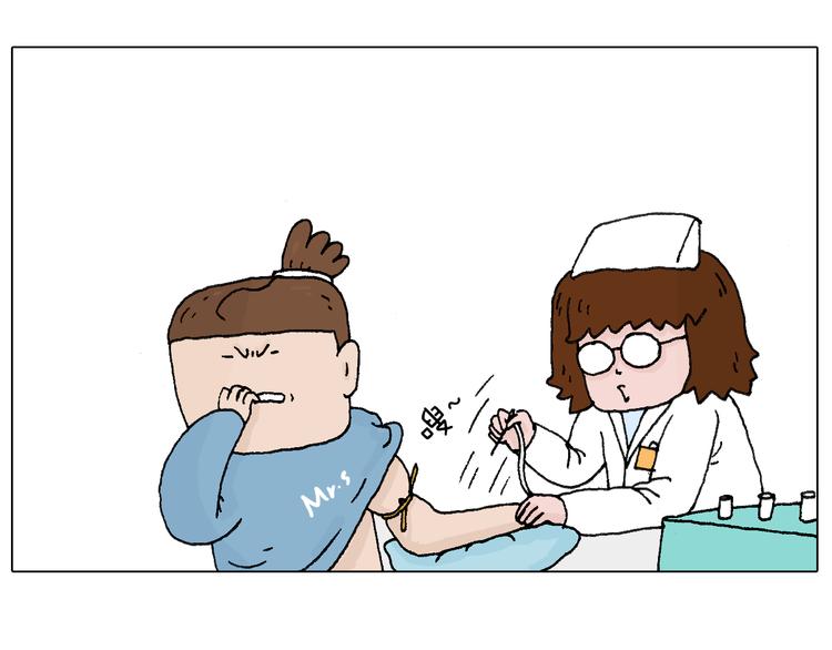 叫我森先生漫画,最怕去医院抽血！1图