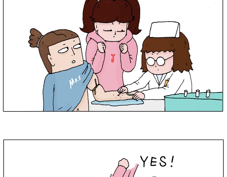 叫我森先生漫画,最怕去医院抽血！2图