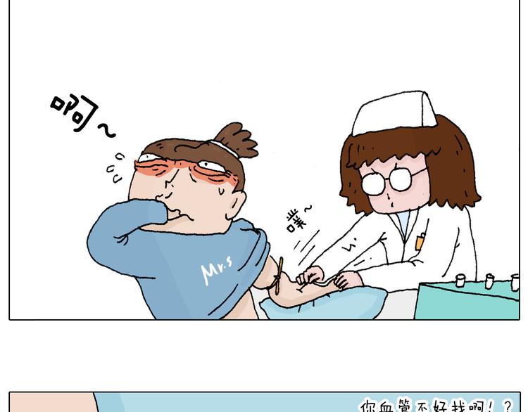 叫我森先生漫画,最怕去医院抽血！2图