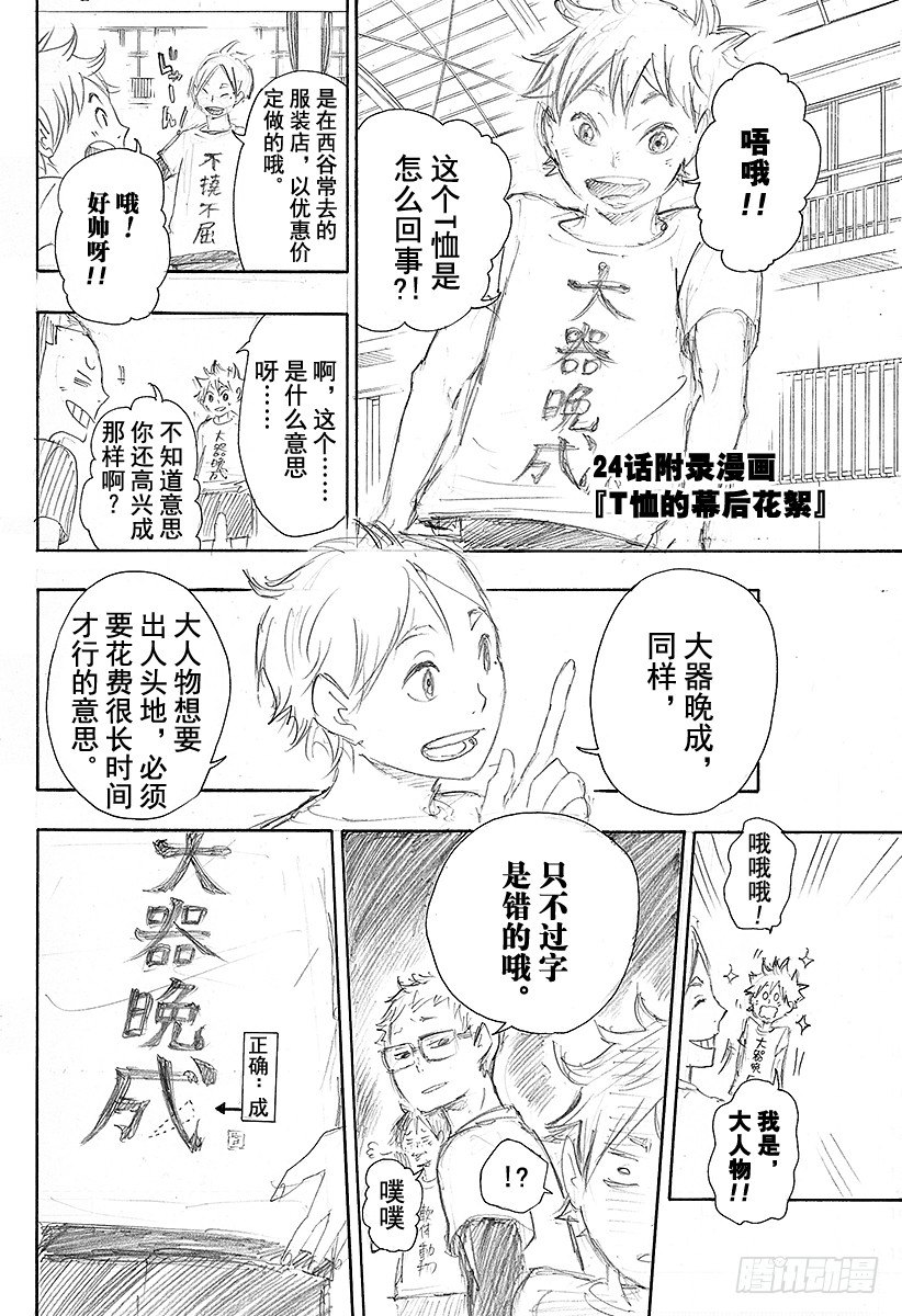 排球少年！！（番外篇）漫画,番外2 24话特别附录漫画『T恤的幕后花絮』1图