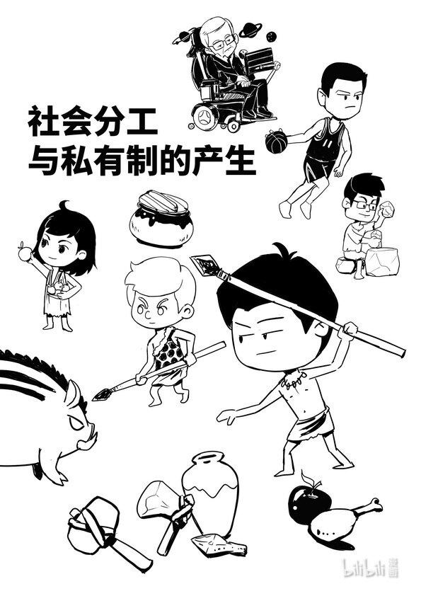 马克思漫漫说第二季人物漫画,06 社会分工与私有制产生1图