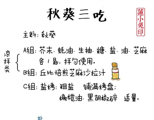 莲小兔的手绘食单漫画,秋葵三吃1图