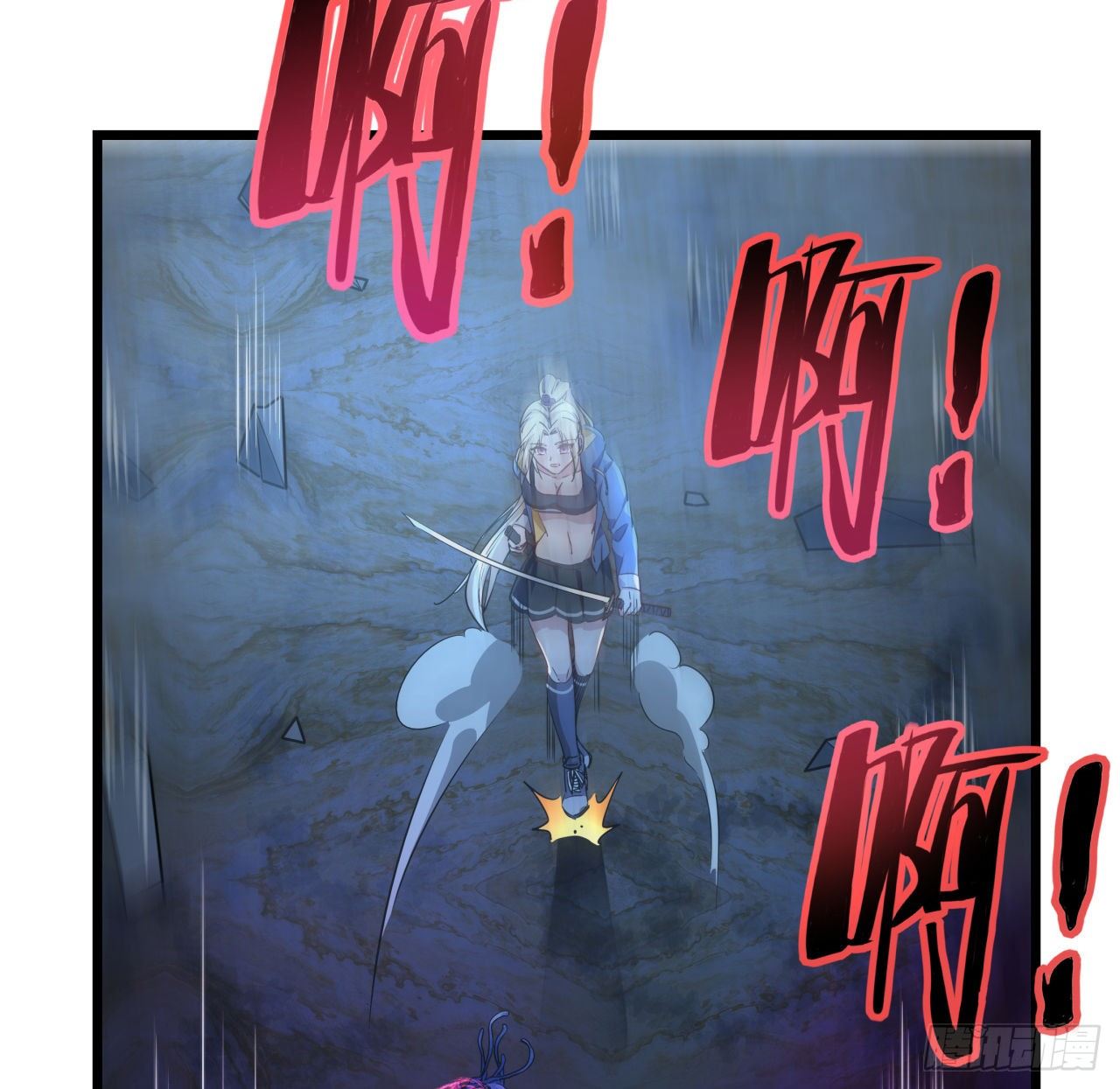 解锁末世的99个女主漫画,34话 打架可不能光看前面呀1图