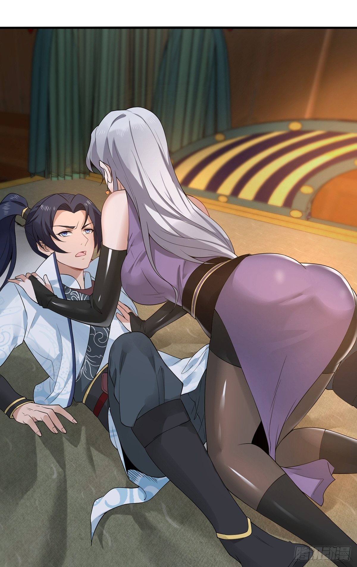 穿成女魔头徒弟被迫悄悄打卡漫画,第34话-师父中毒了？1图