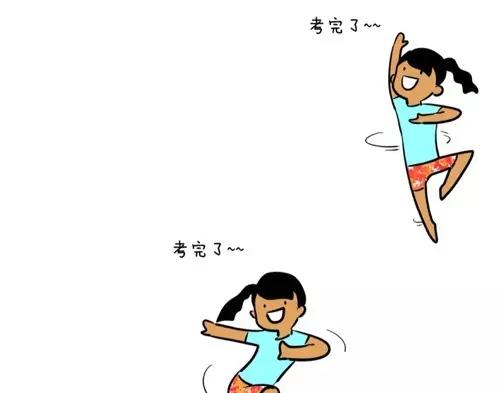 制冷少女文字图片漫画,考完试这么快乐极生悲？！1图