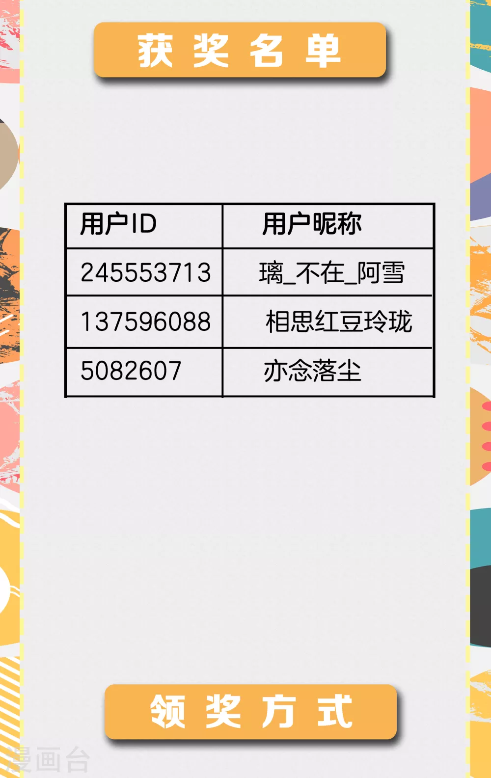 解离妖圣漫画,3月供养活动中奖名单2图