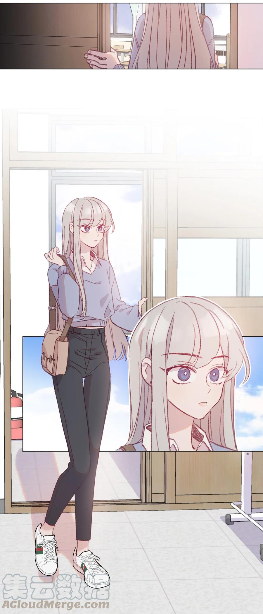 蘑菇汤漫画,45 长直发的她1图