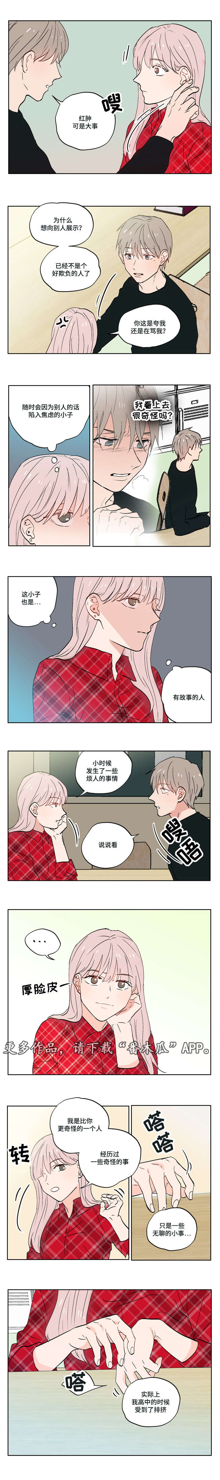 一个胆小鬼翻译漫画,第6章：有故事的人1图