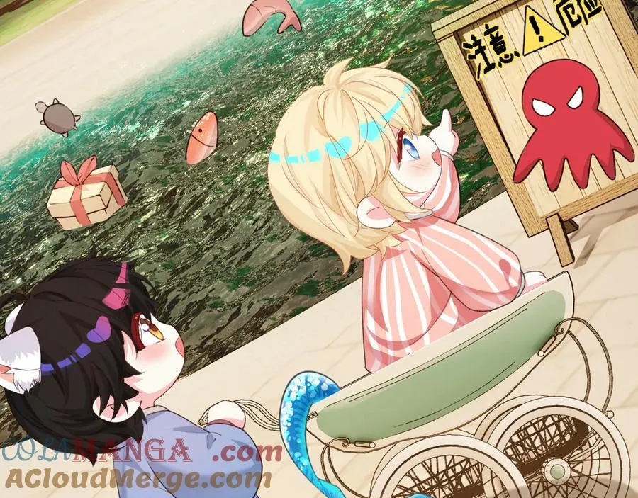 人鱼陷落的作者是谁漫画,Q版小剧场幼儿园篇：小猫钓鱼1图